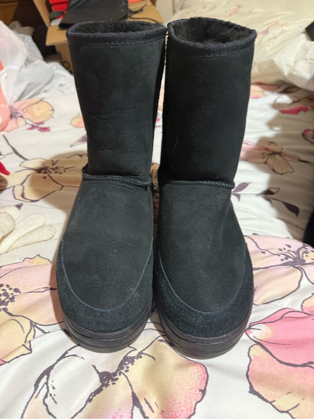 UGG Black Short Classic Suede Booties